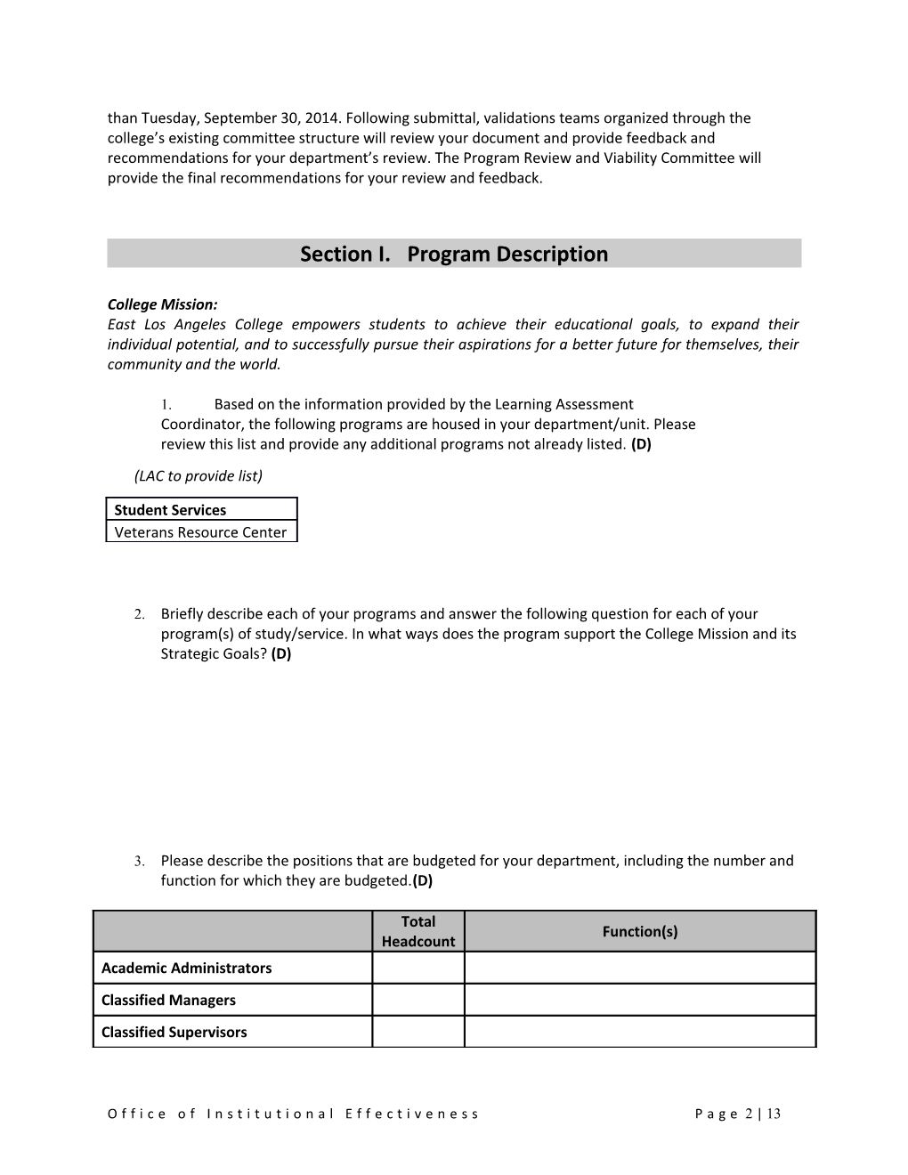 Program Review Self-Evaluation Form2013-2019 Student Services
