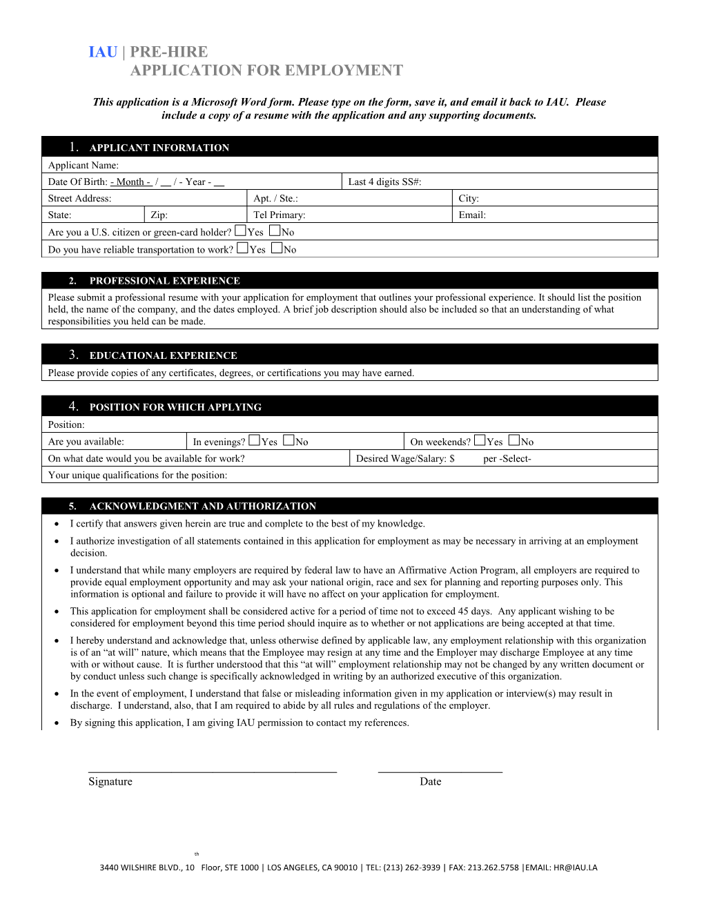 Job Interview Evaluation Form