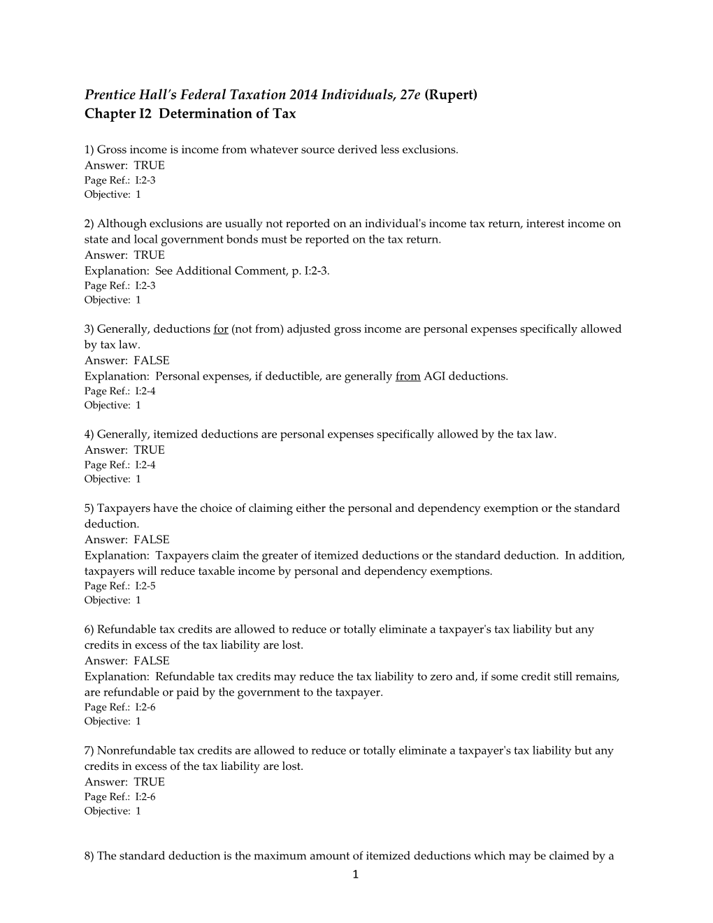 Prentice Hall's Federal Taxation 2014 Individuals, 27E (Rupert)