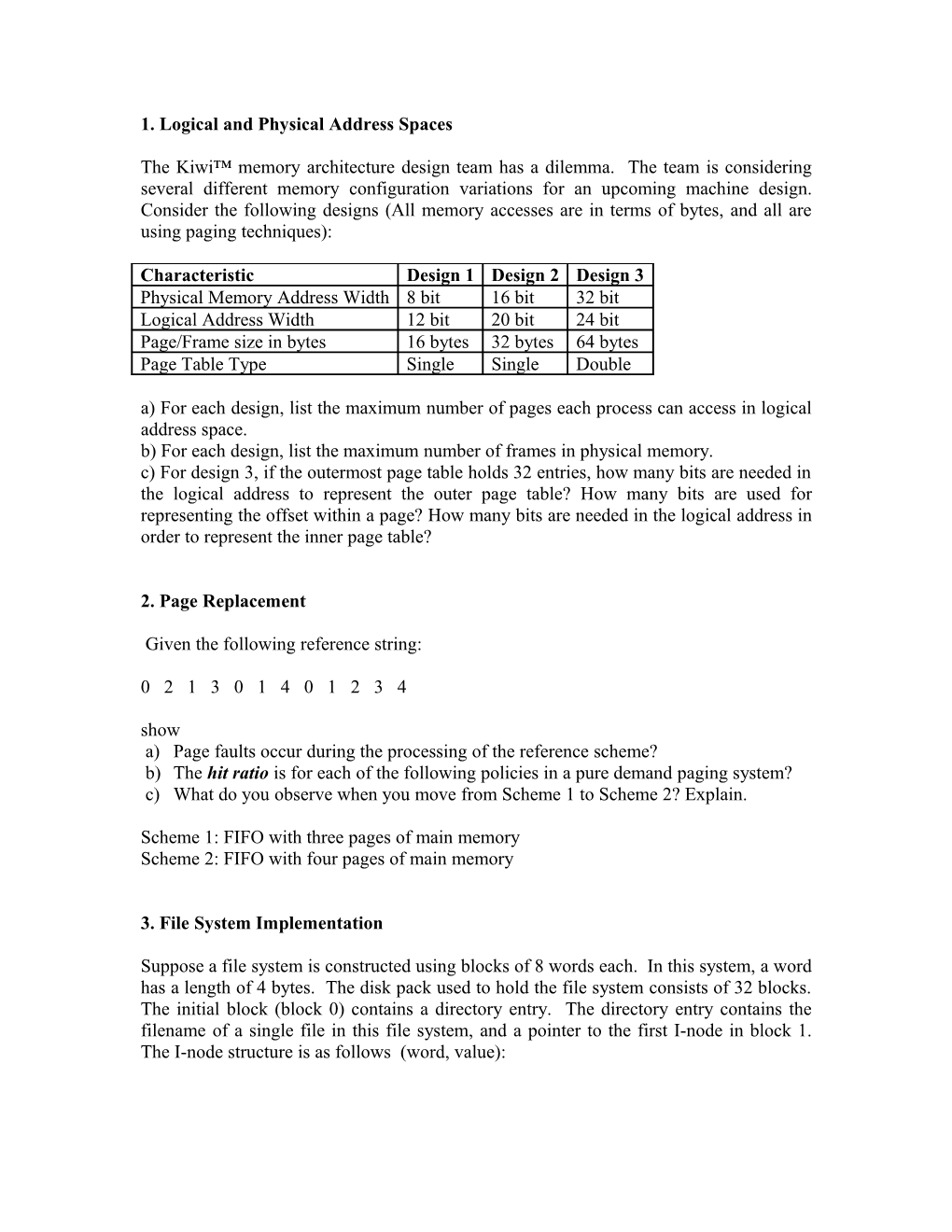 1. Logical and Physical Address Spaces