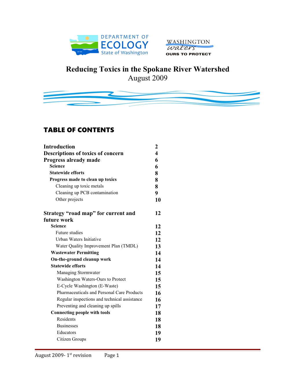 Reducing Toxics in the Spokane River Watershed