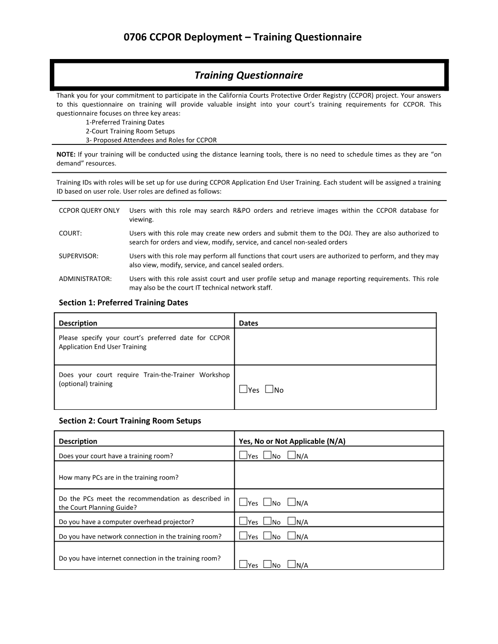 0706 CCPOR Deployment Training Questionnaire