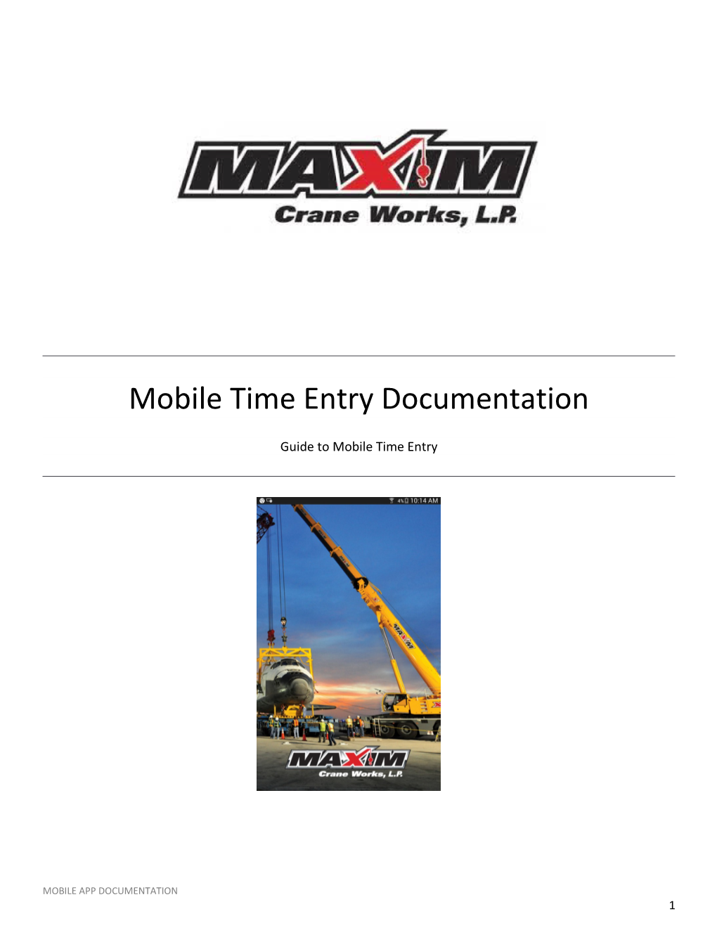 Mobile Time Entry Documentation