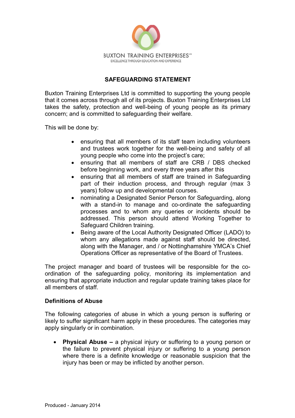 Safeguarding Statement