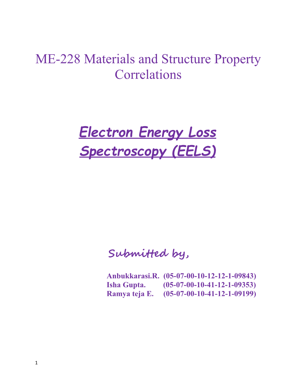 Electron Energy Loss Spectroscopy(EELS)