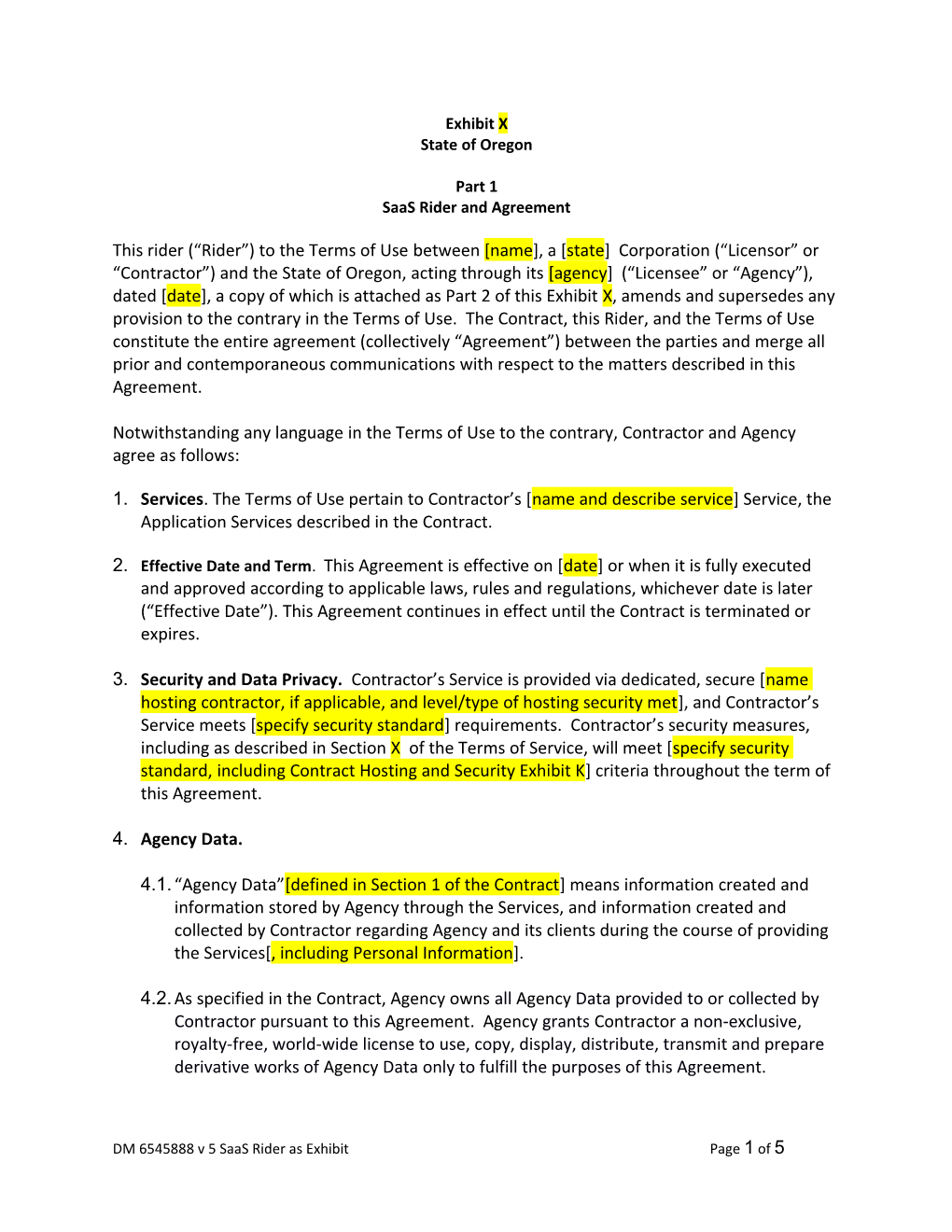 IT Services Agreement Saas-License Exhibit