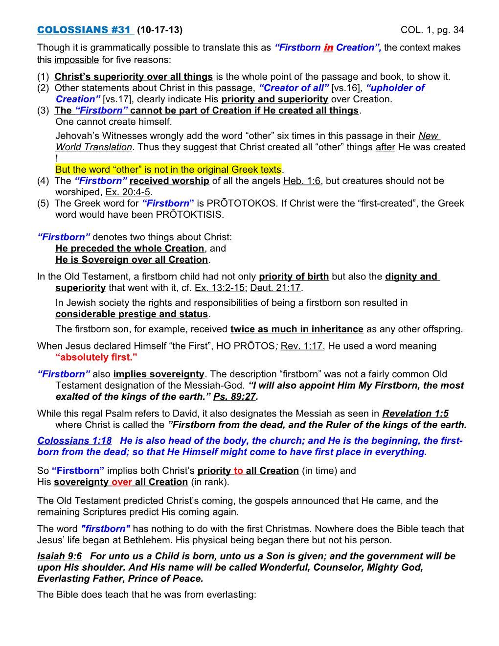 COLOSSIANS #31 (10-17-13) COL. 1, Pg. 34