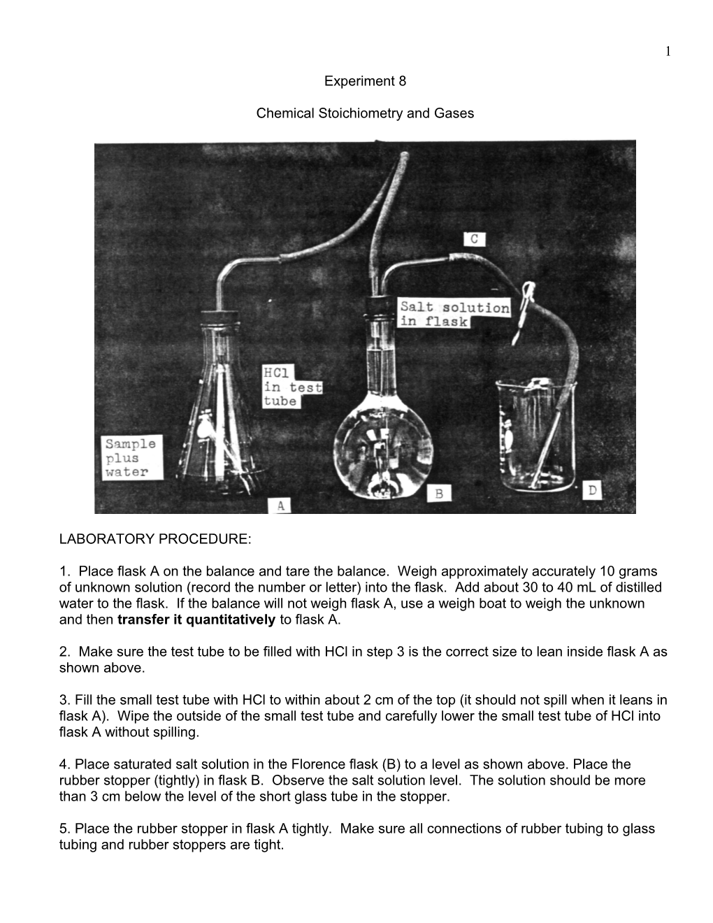 Chemical Stoichiometry and Gases