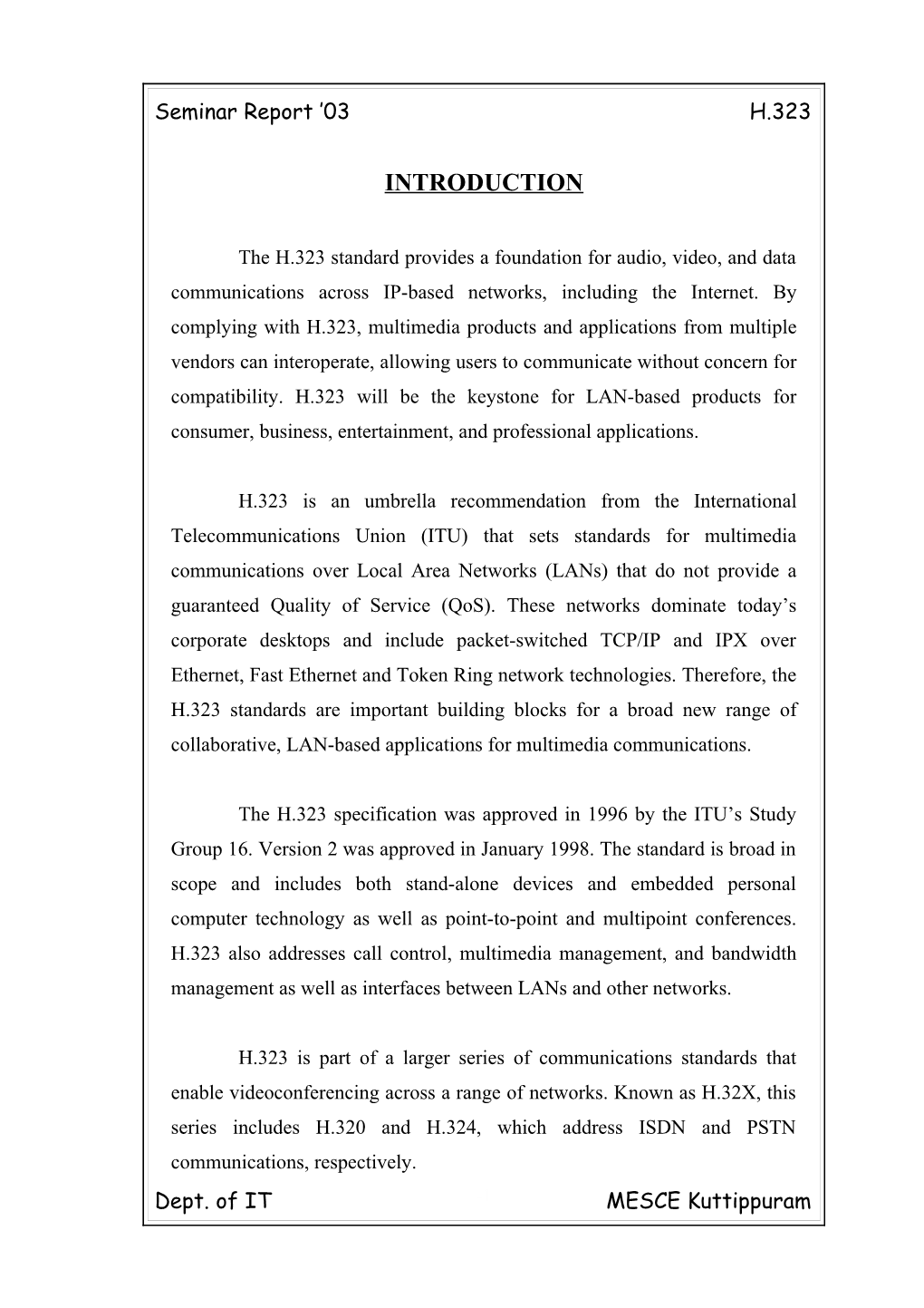 Seminar Report 03H.323