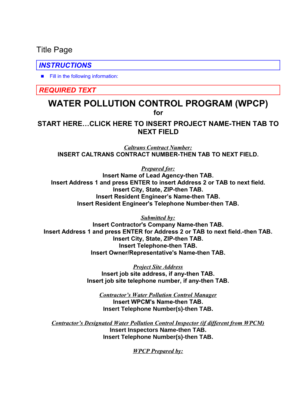 Water Pollution Control Program (WPCP)