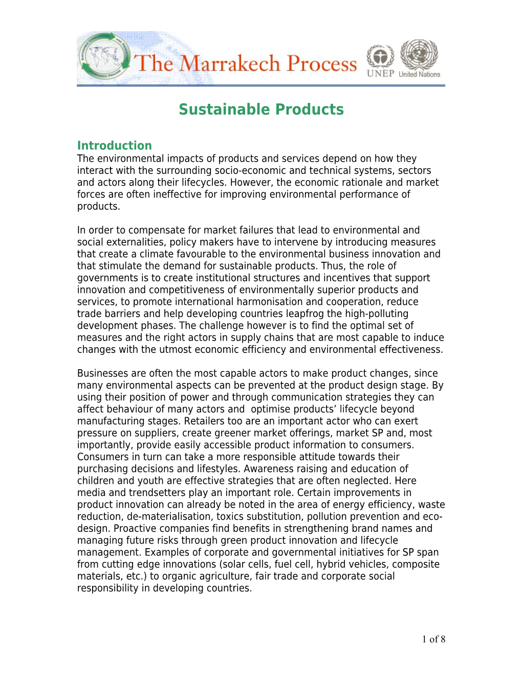 Sustainable Products