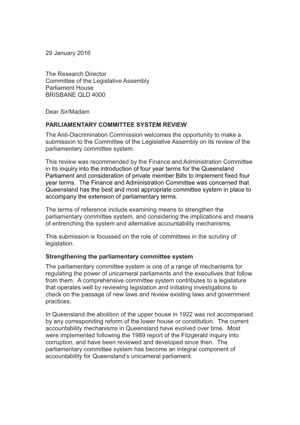 Parliamentary Committee System Review Page1