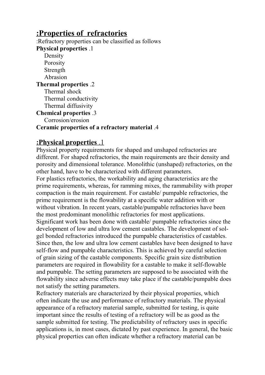 Properties of Refractories