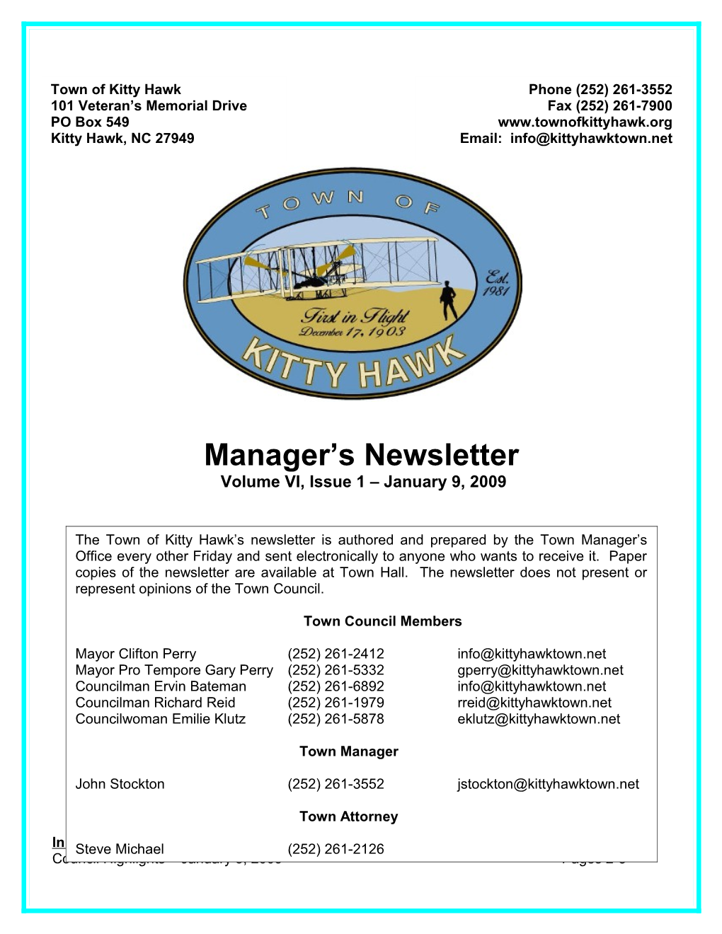 Manager S Newsletter