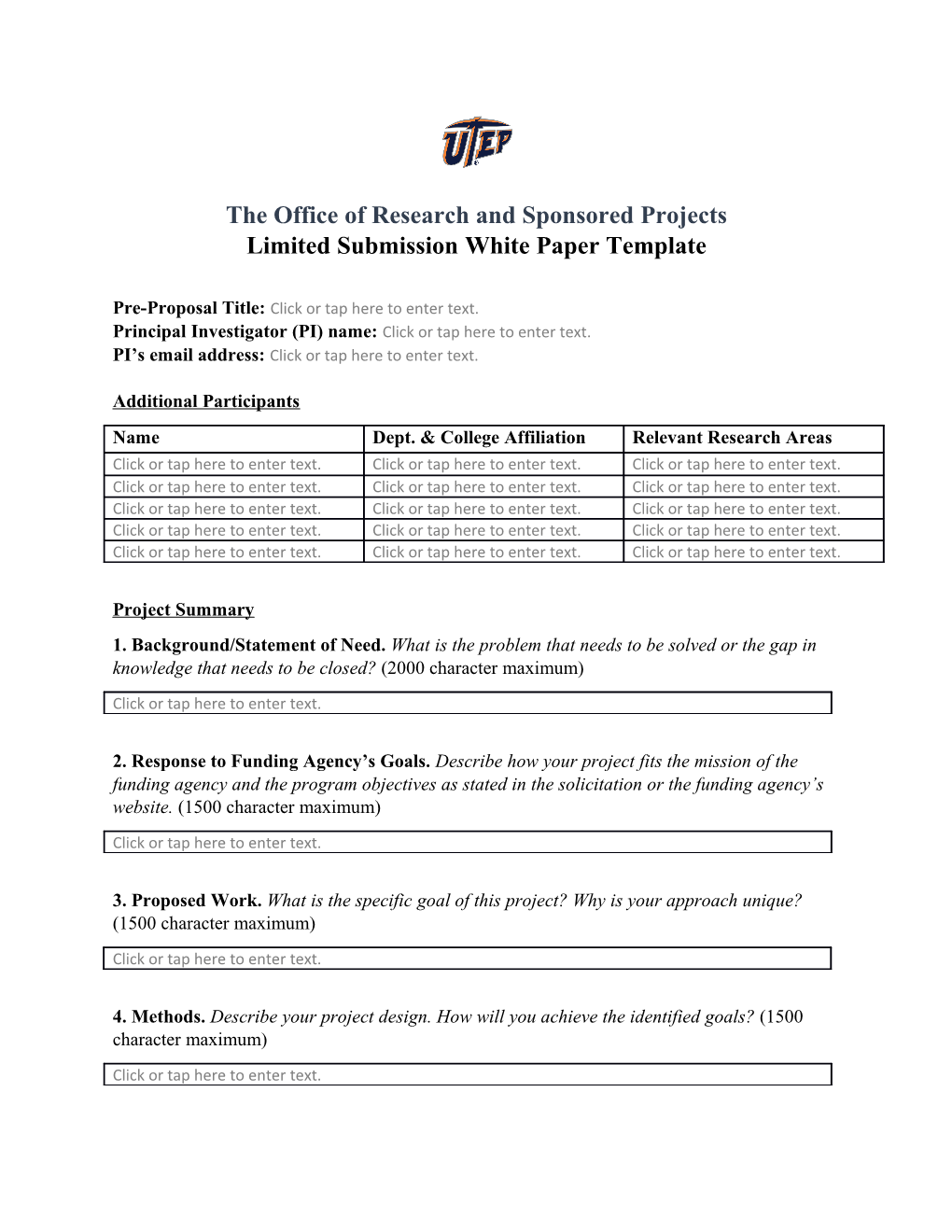 The Office of Research and Sponsored Projects