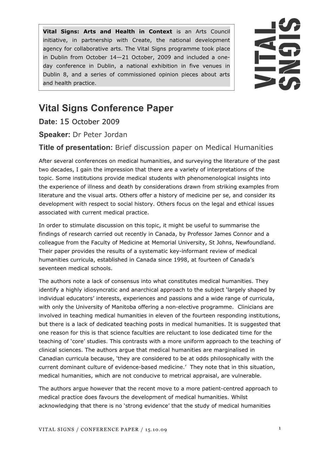 Vital Signs Conference Paper