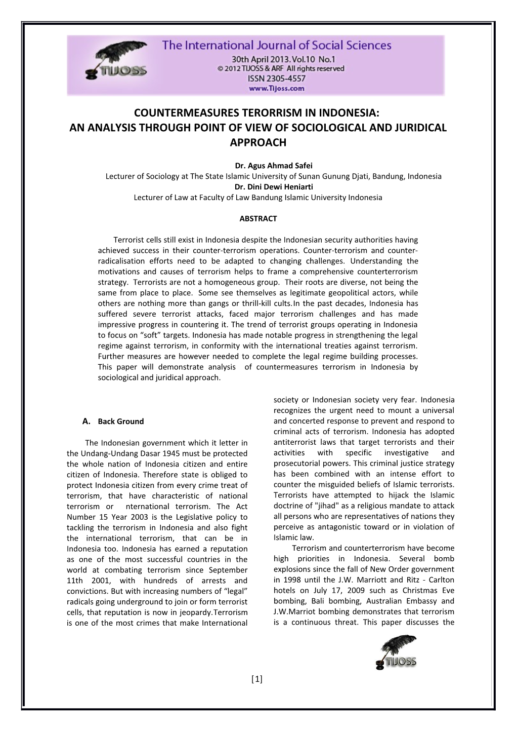 An Analysis Through Point of View of Sociological and Juridical Approach