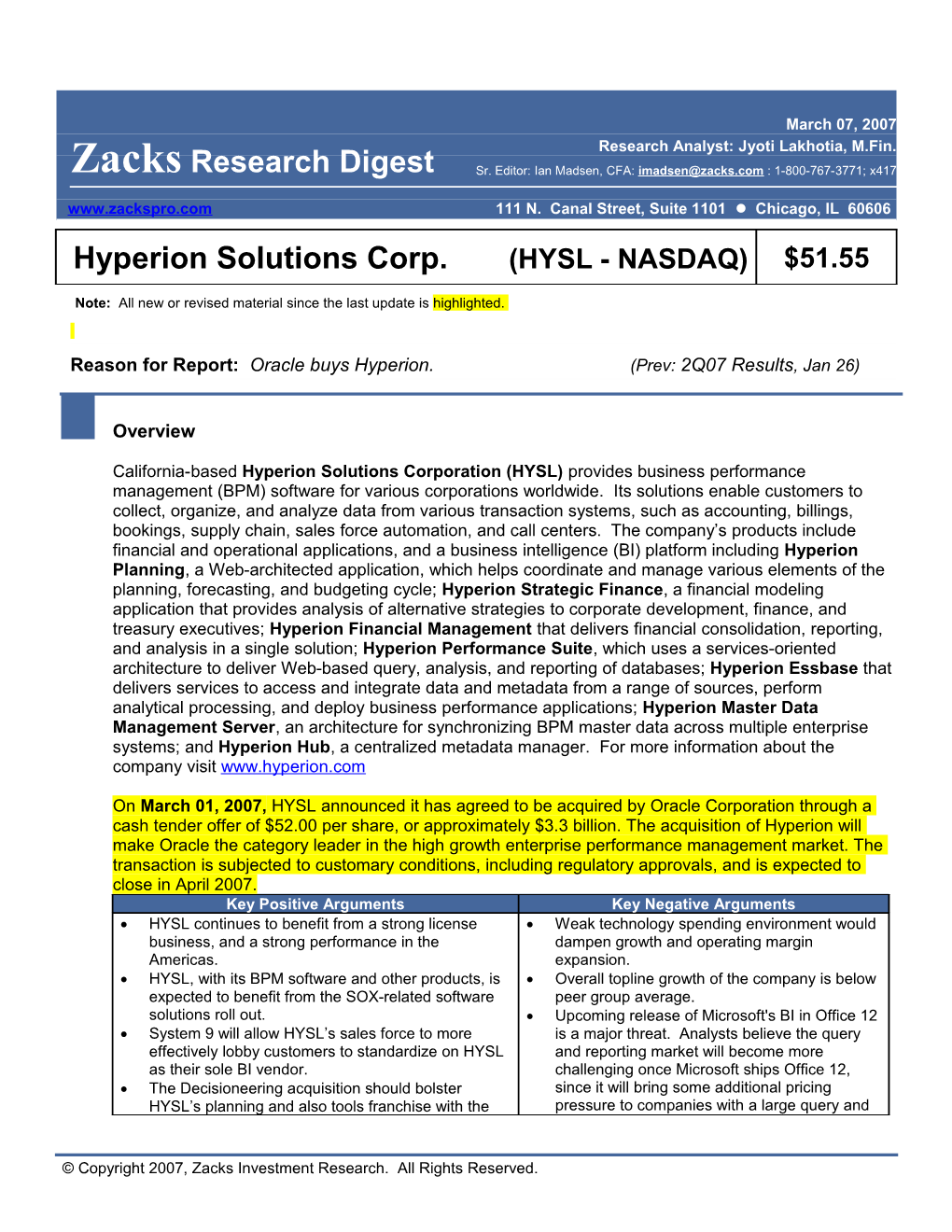 Research Analyst: Jyoti Lakhotia, M.Fin