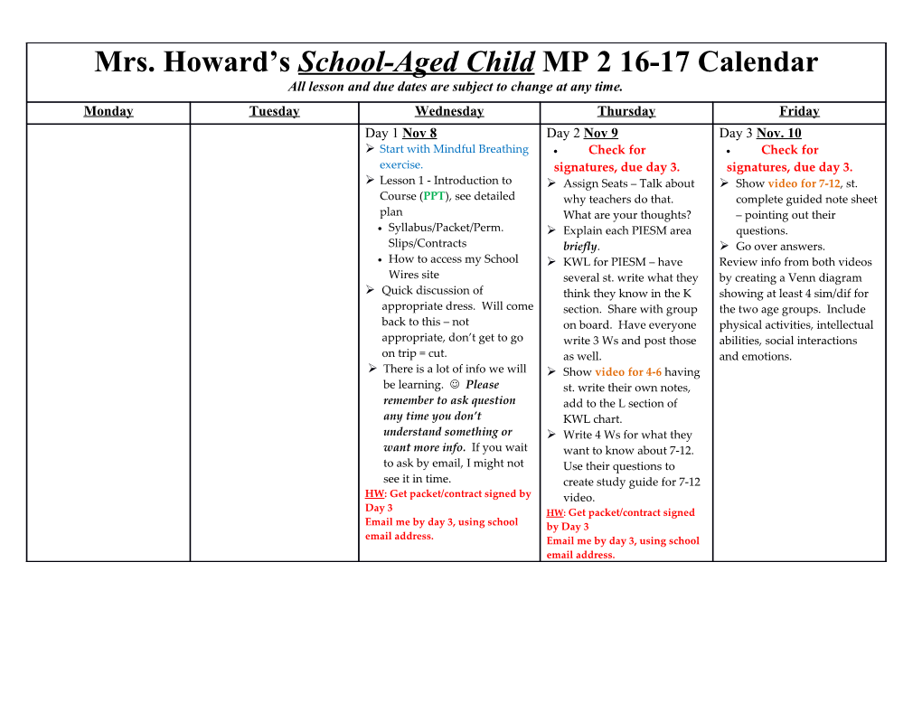 Mrs. Howard S School-Aged Childmp 2 16-17Calendar