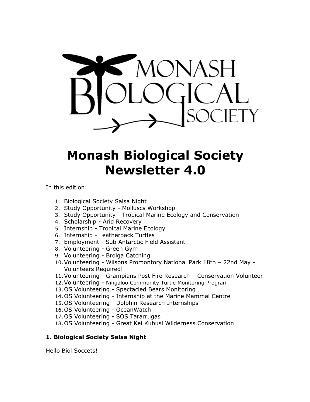 Monash Biological Society