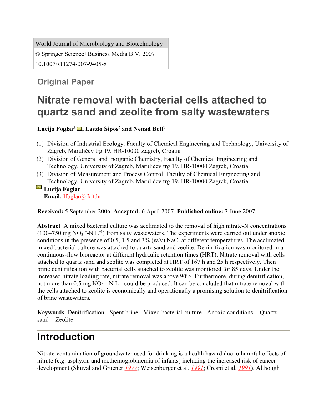 World Journal of Microbiology and Biotechnology