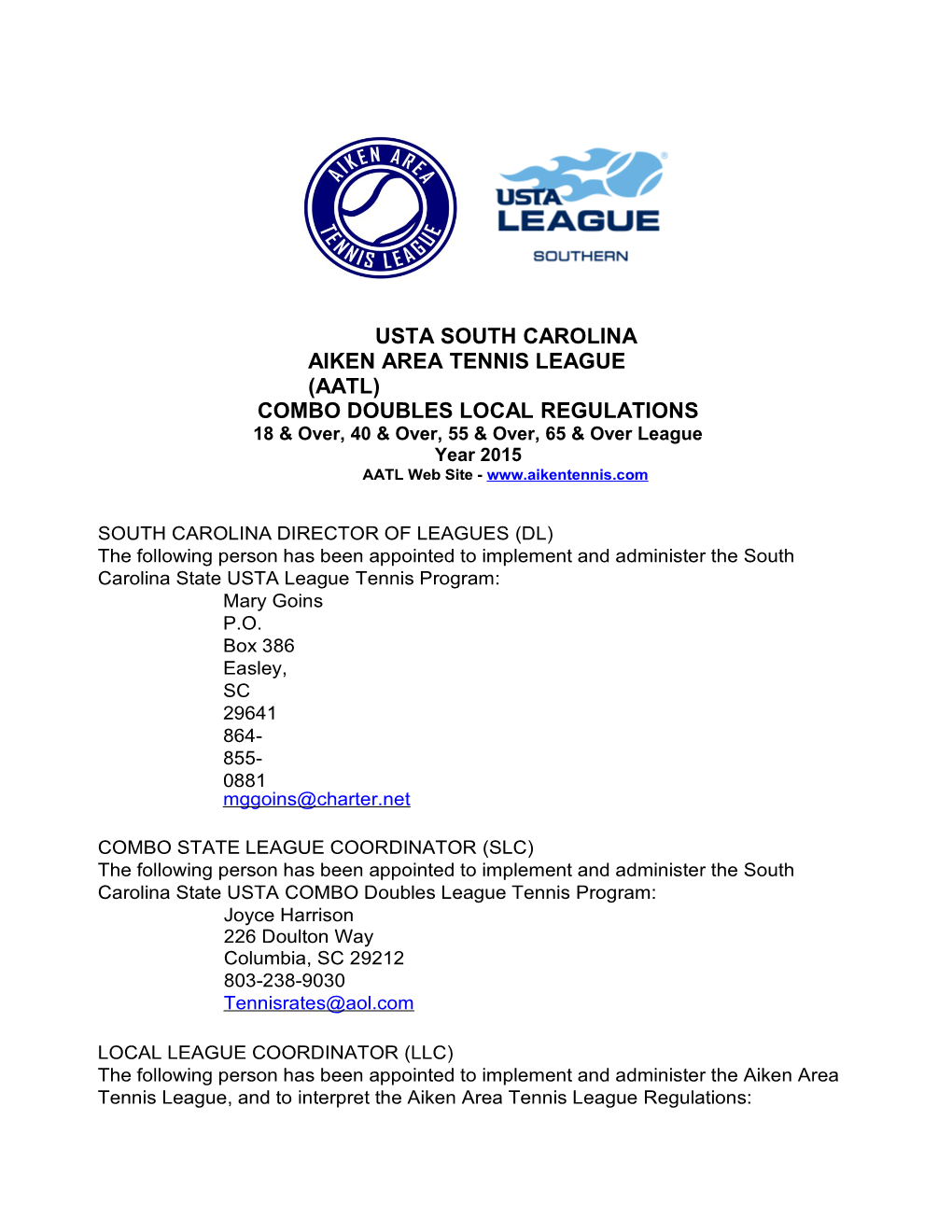 Usta Southcarolinaaiken Area Tennis League(Aatl)