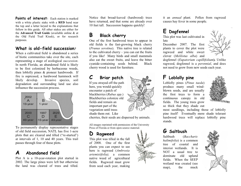 BASIC Trail Guide to OLD FIELD Nature Trail