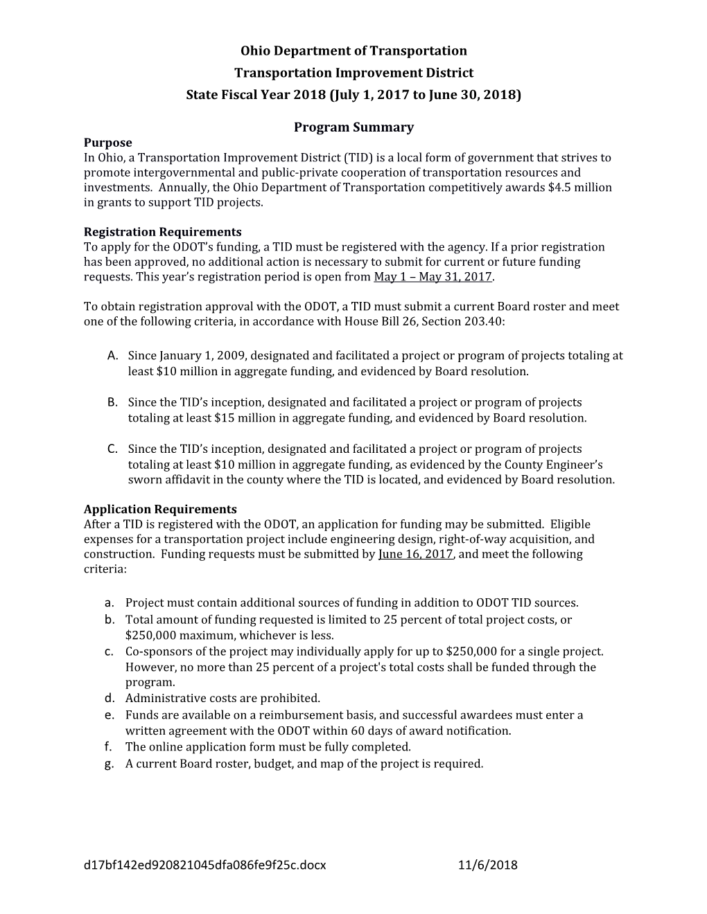 Transportation Improvement District