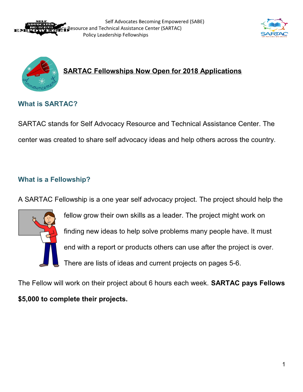 Self Advocacy Resource and Technical Assistance Center (SARTAC)