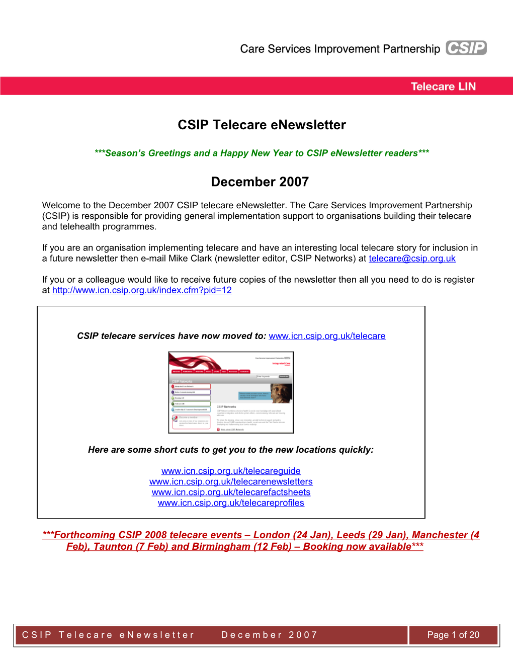Season S Greetings and a Happy New Year to CSIP Enewsletter Readers