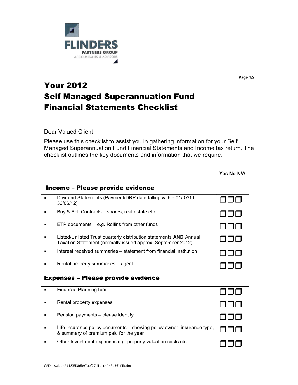 Self Managed Superannuation Fund