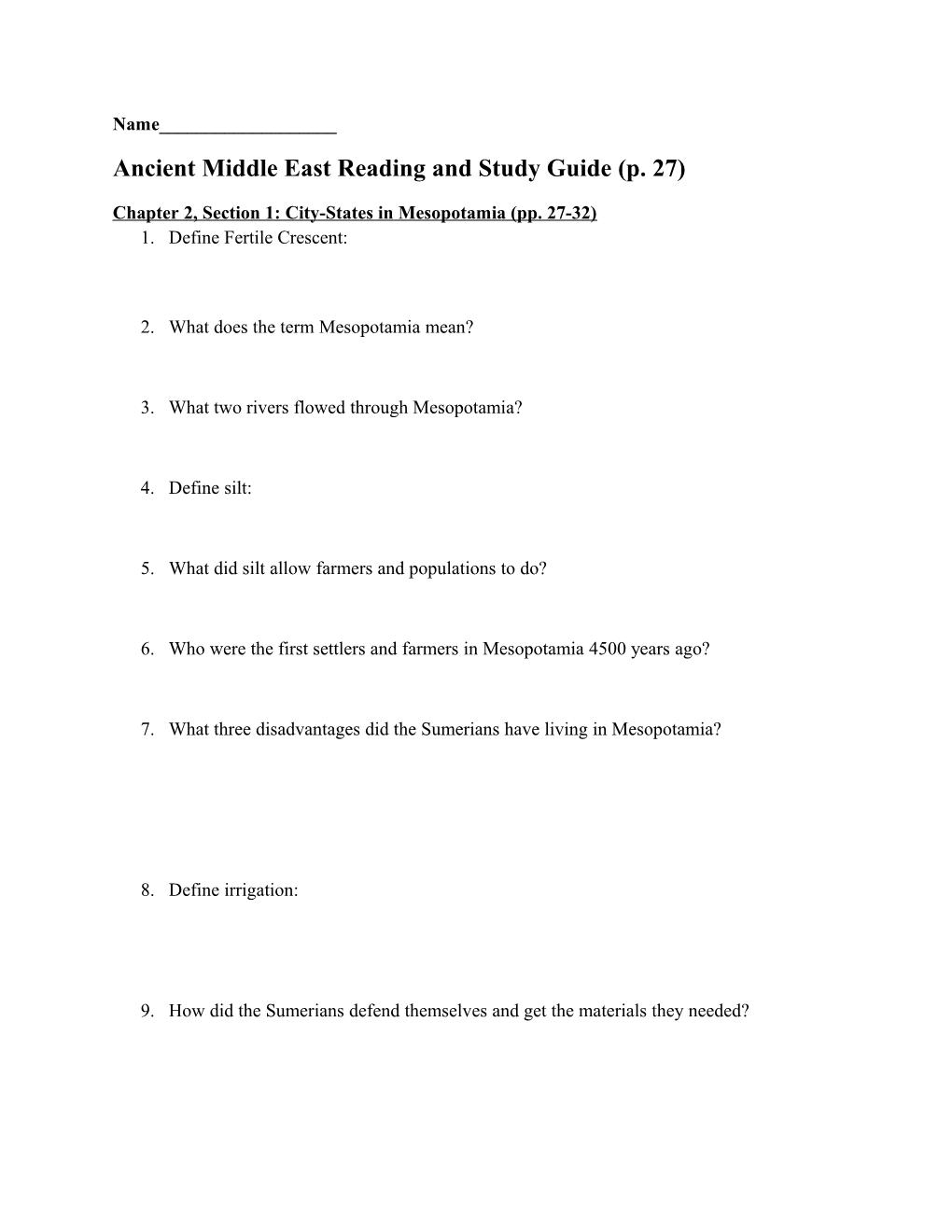 Ancient Middle East Reading and Study Guide (P. 27)