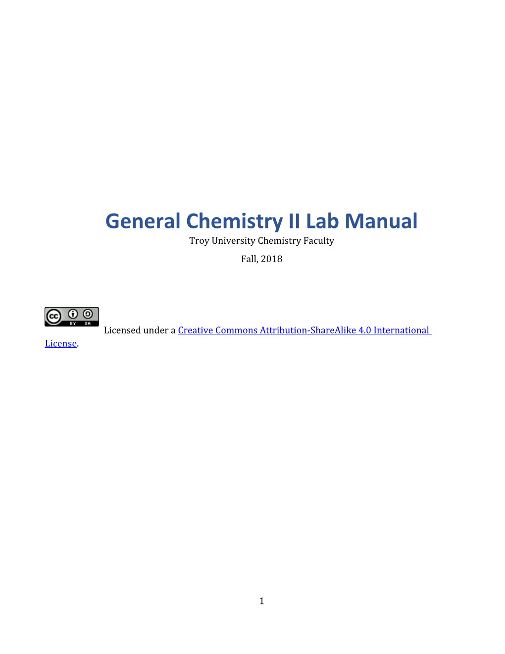 General Chemistry II Lab Manual