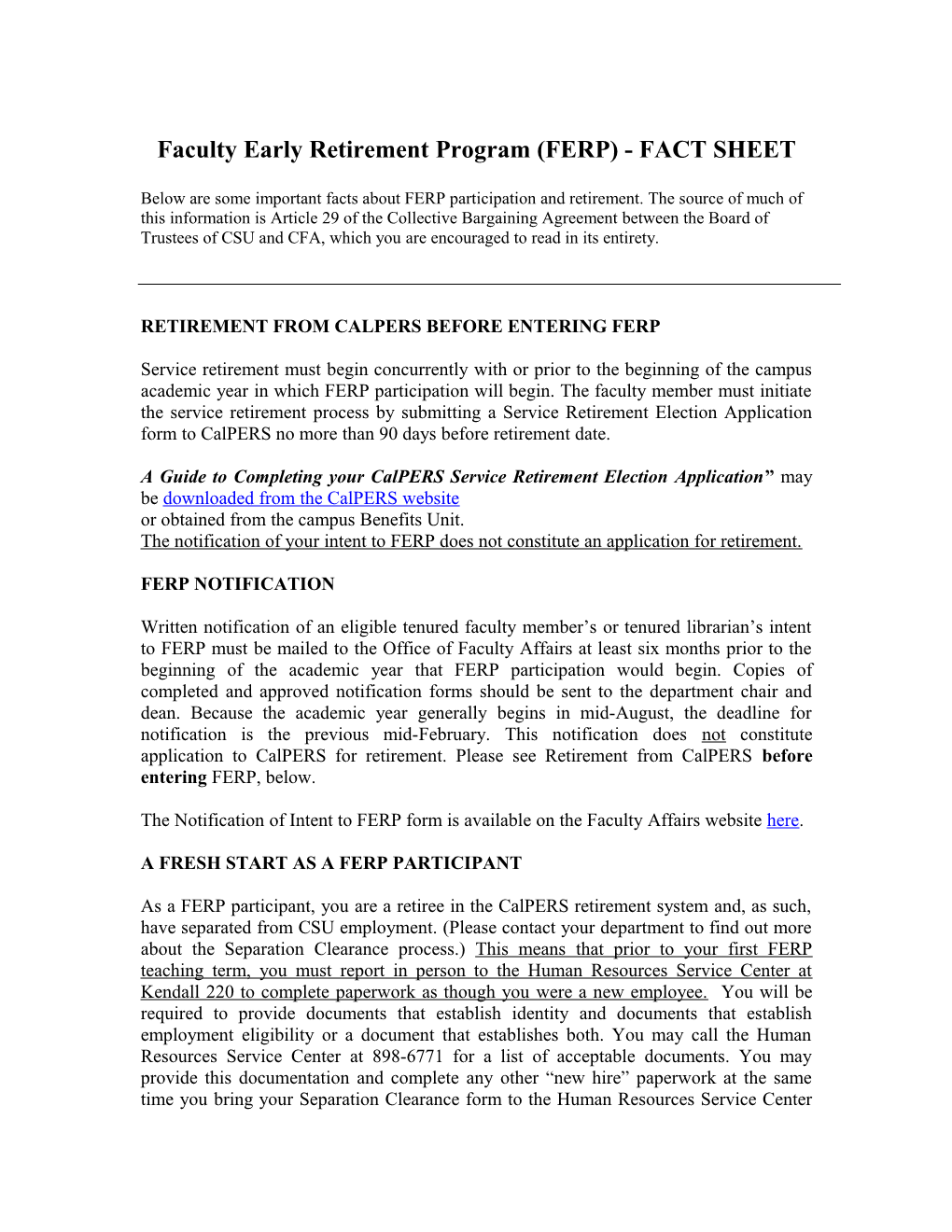 The Faculty Early Retirement Program (Ferp)
