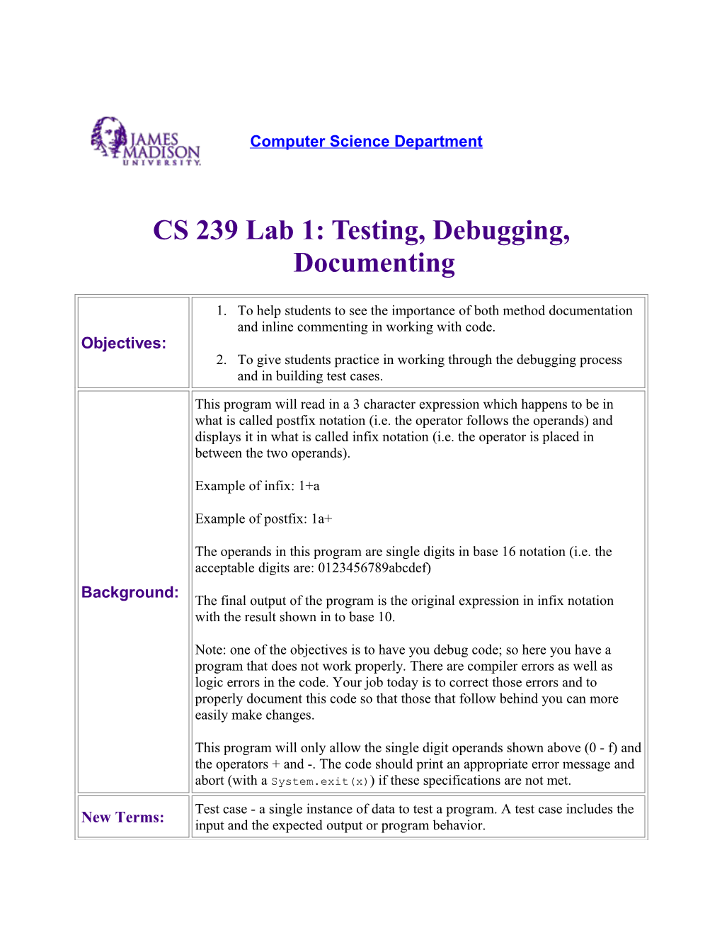 CS 239 Lab 1: Testing, Debugging, Documenting