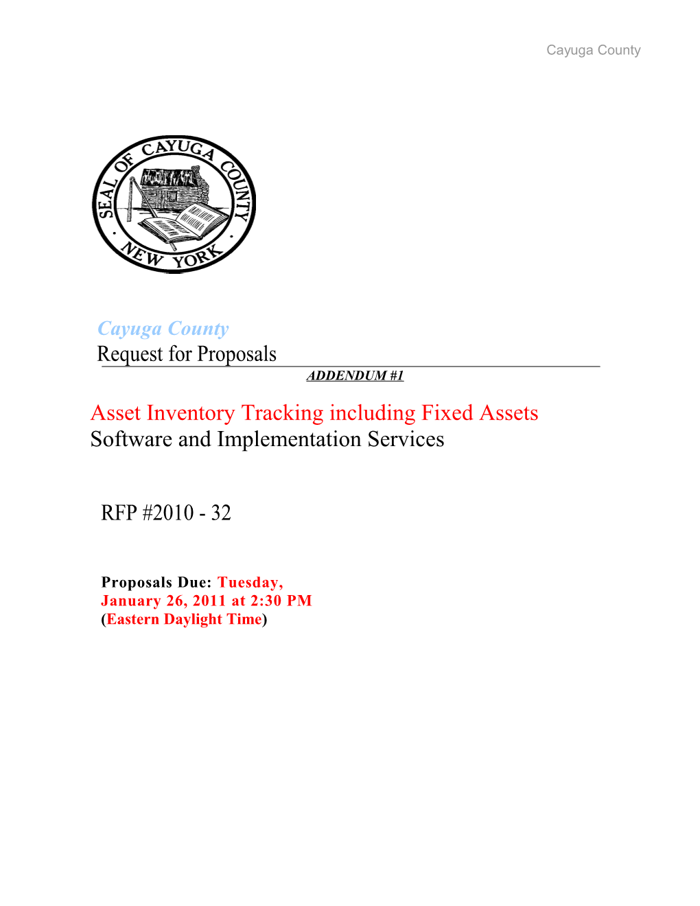 Asset Inventory Tracking Including Fixed Assets