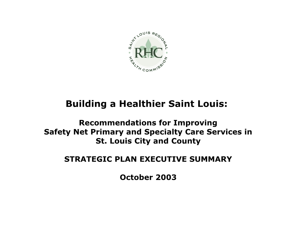 ST. LOUIS REGIONAL HEALTH Commissionoctober 2003