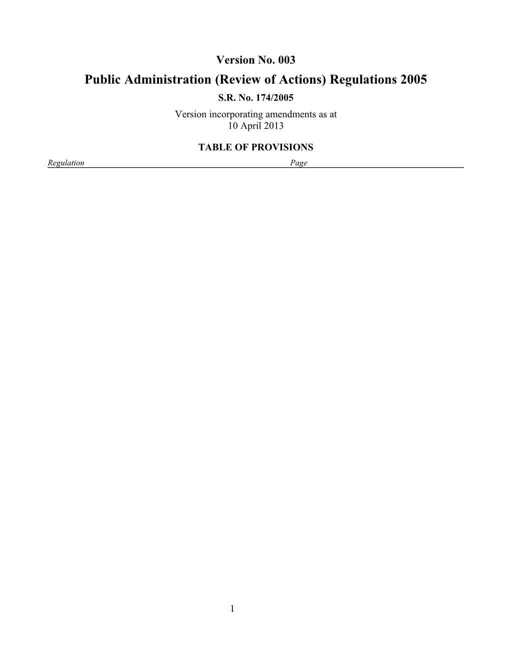 Public Administration (Review of Actions) Regulations 2005