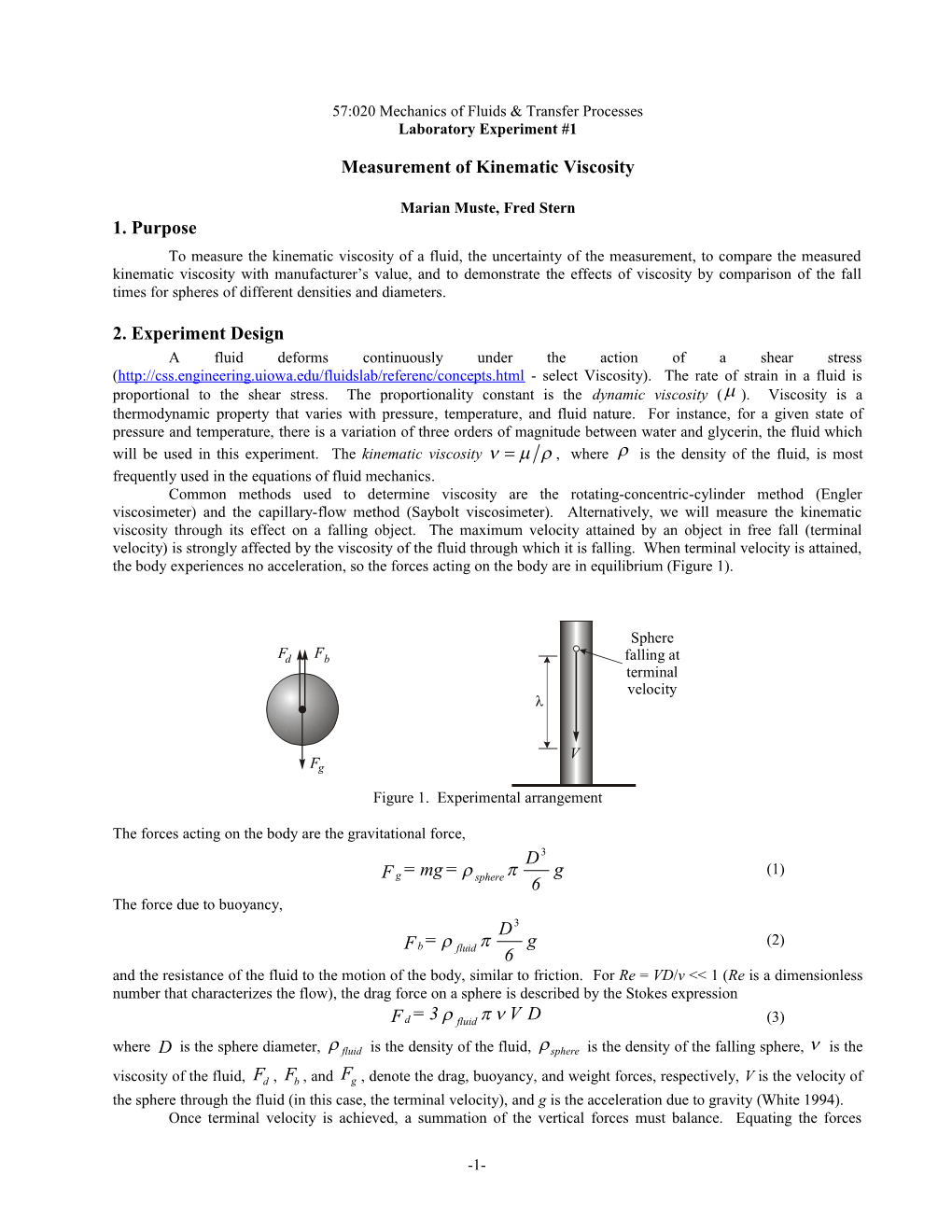 57:020 Mechanics of Fluids & Transfer Processes