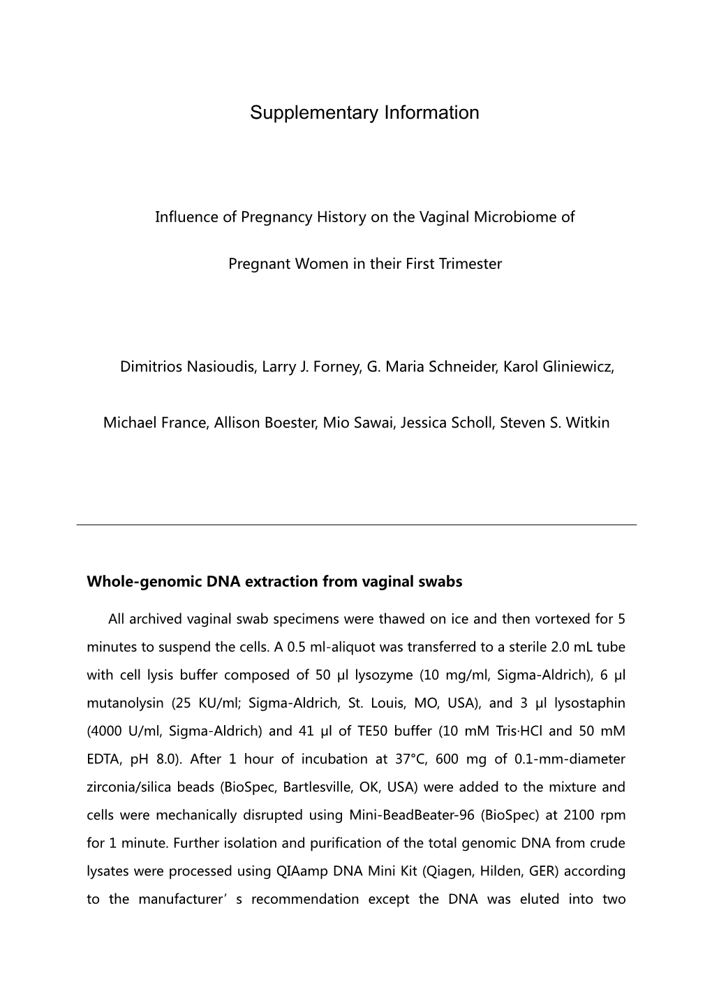 Influence of Pregnancy History on the Vaginal Microbiome Of