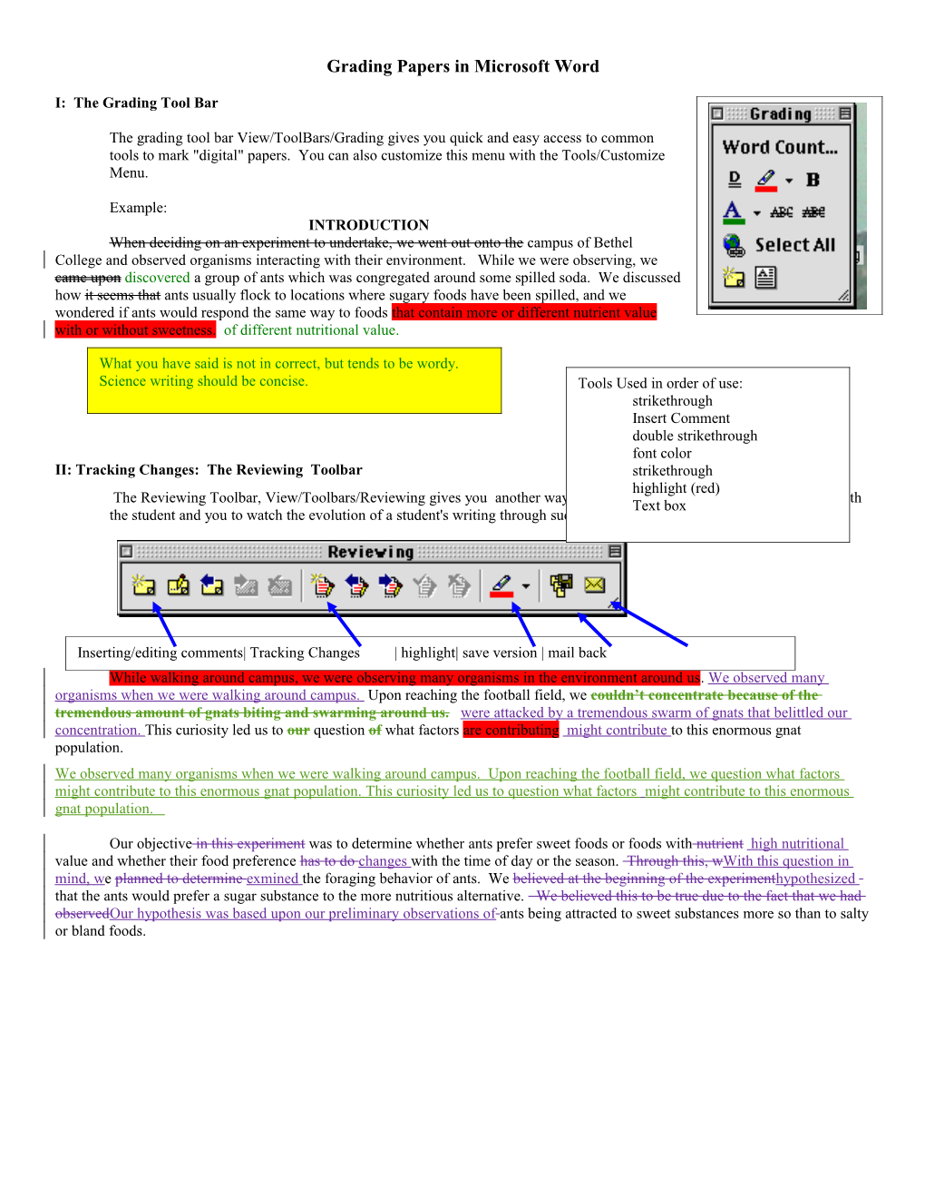 Grading Papers in Microsoft Word