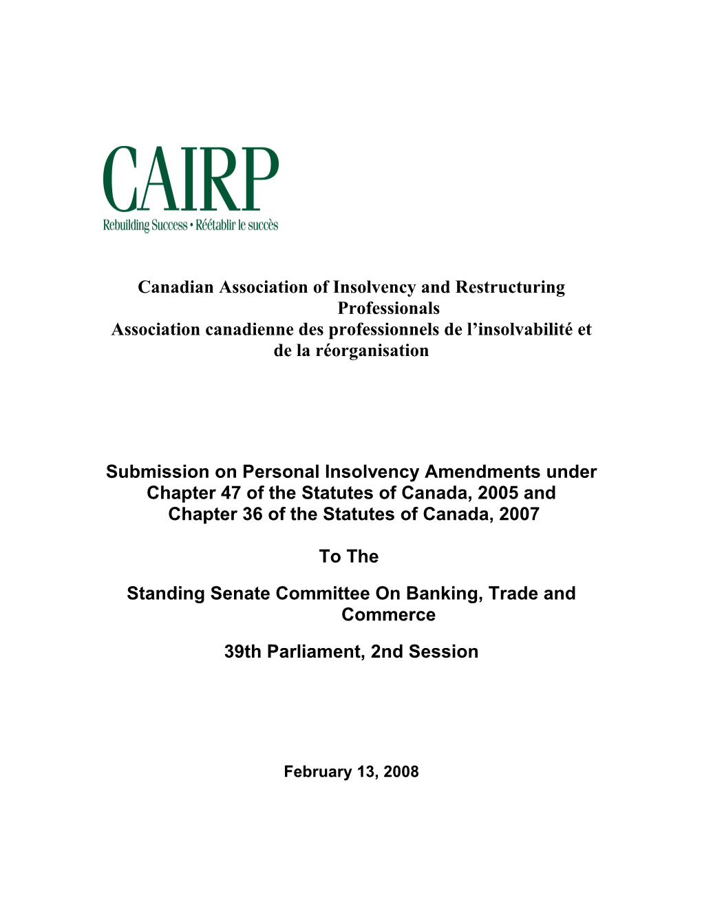 Canadian Association of Insolvency and Restructuring Professionals