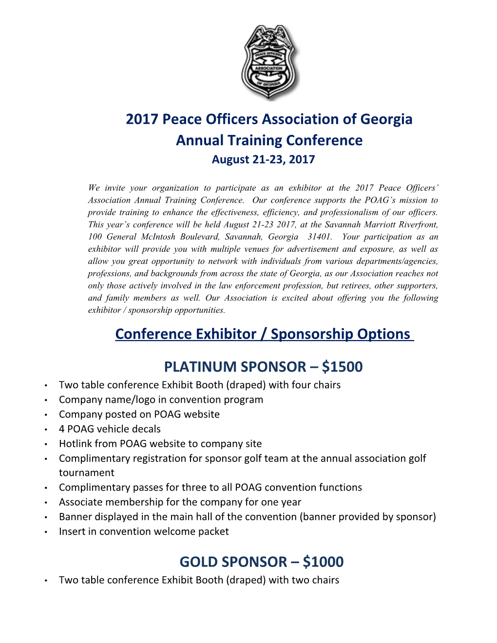 2017 Peace Officers Association of Georgia Annual Training Conference