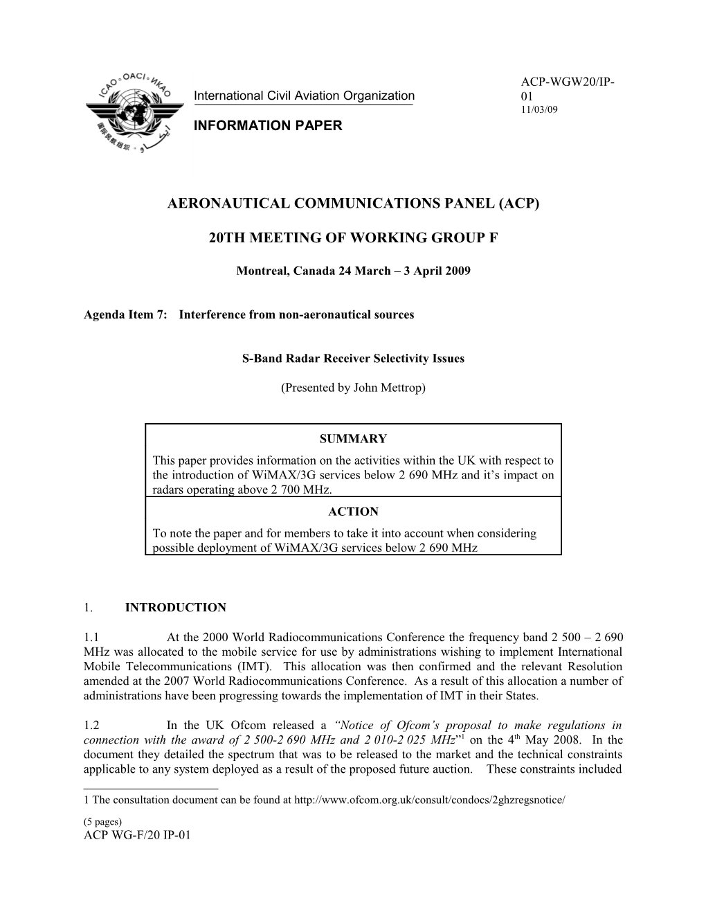 S-Band Radar Receiver Selectivity Issues