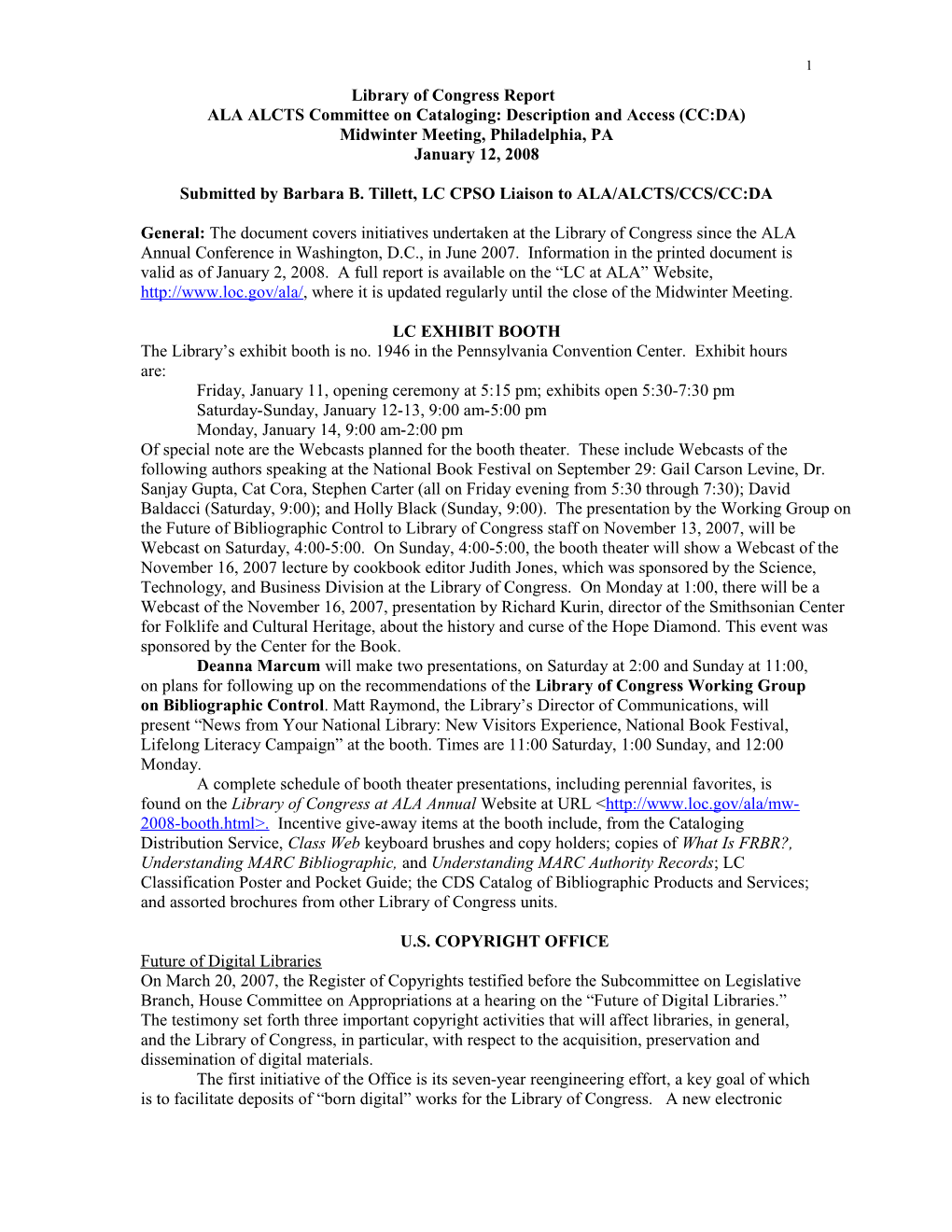 ALA ALCTS Committee on Cataloging: Description and Access (CC:DA)