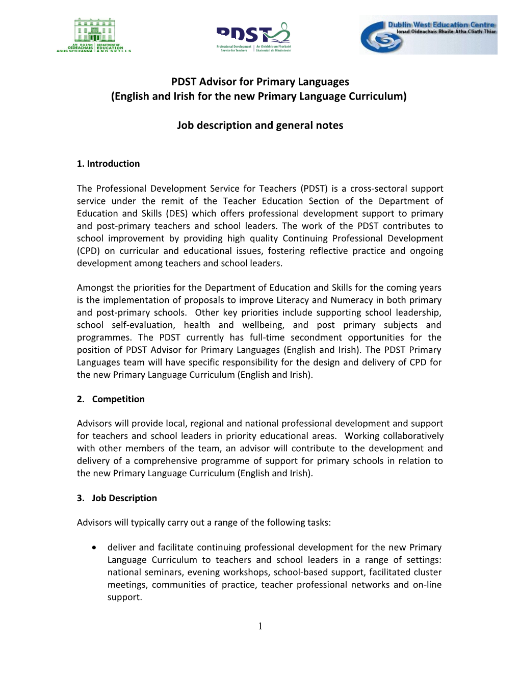 PDST Advisor for Primary Languages