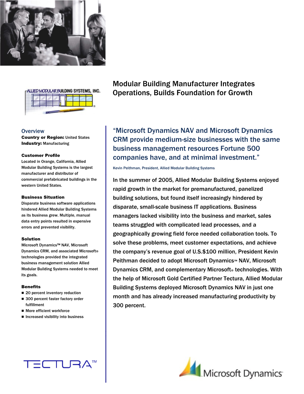 Allied Modular Building Systems (AMBS), a U.S.$12-Million Manufacturer of Prefabricated