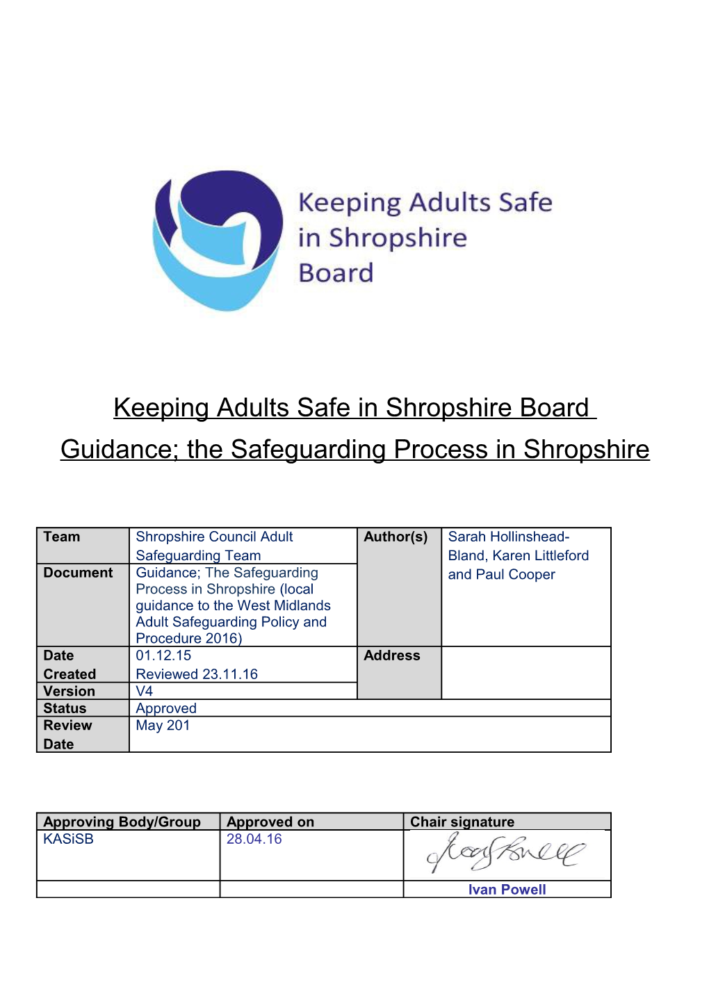 Adult Safeguarding Operating Procedure