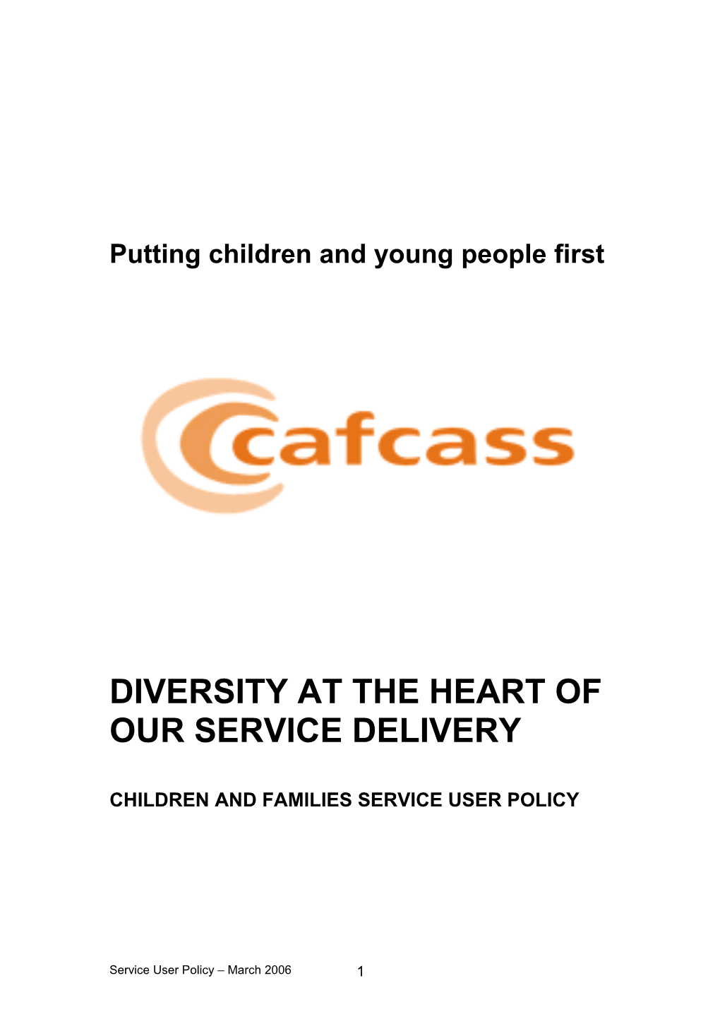 Service User Diversity Policy