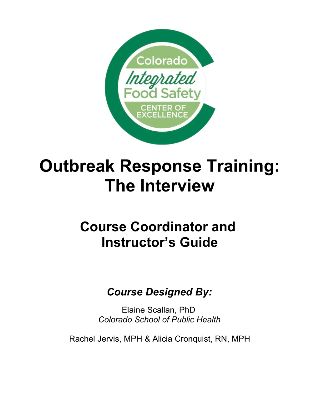 Outbreak Response Training
